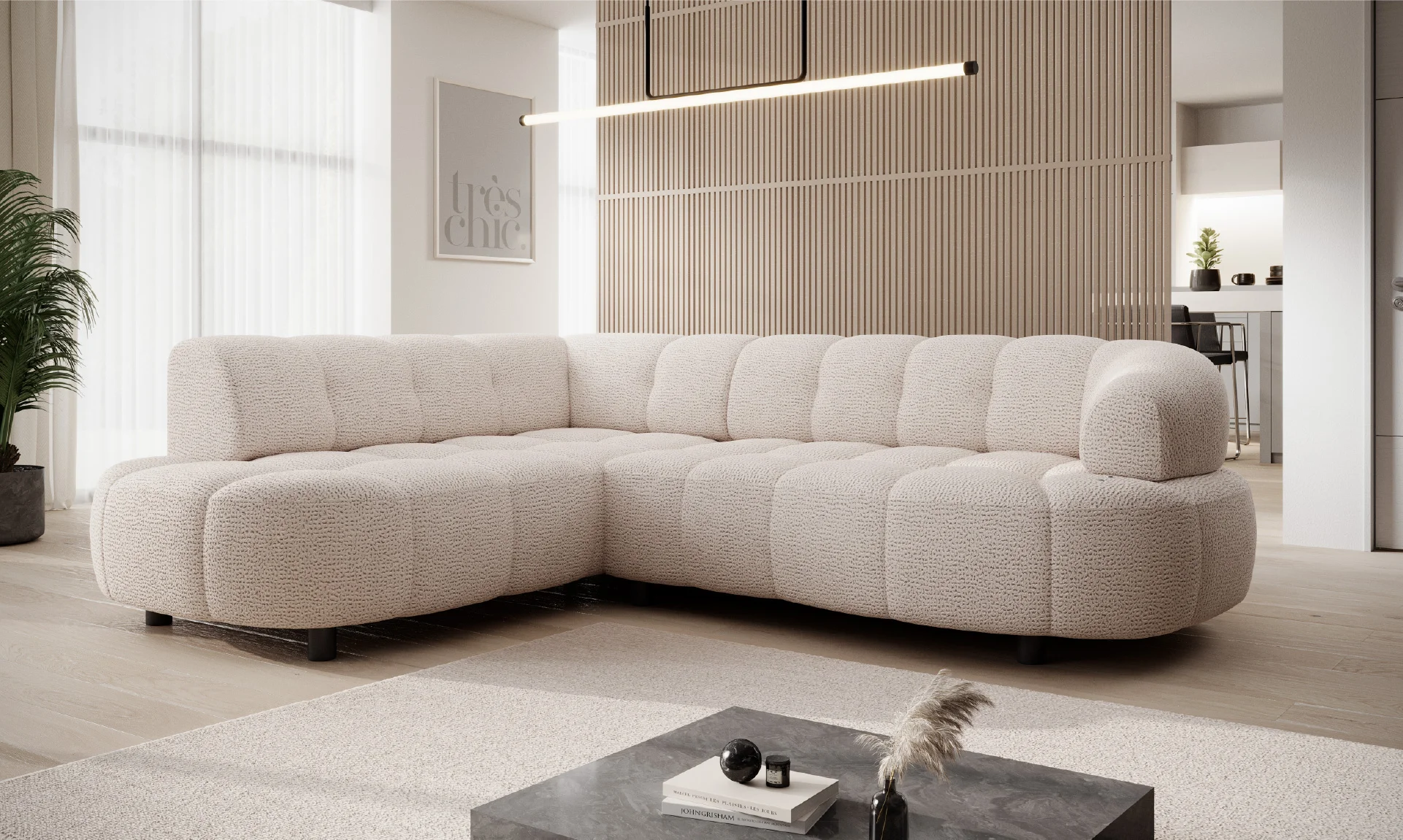 Velpa L Ecksofa mit elektrischer Sitztiefenverstellung 